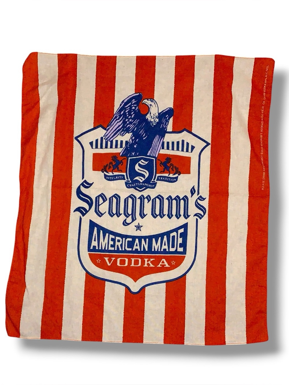 Seagrams American Made Vodka Red Blue White Bandana Scarf Americana Collectible